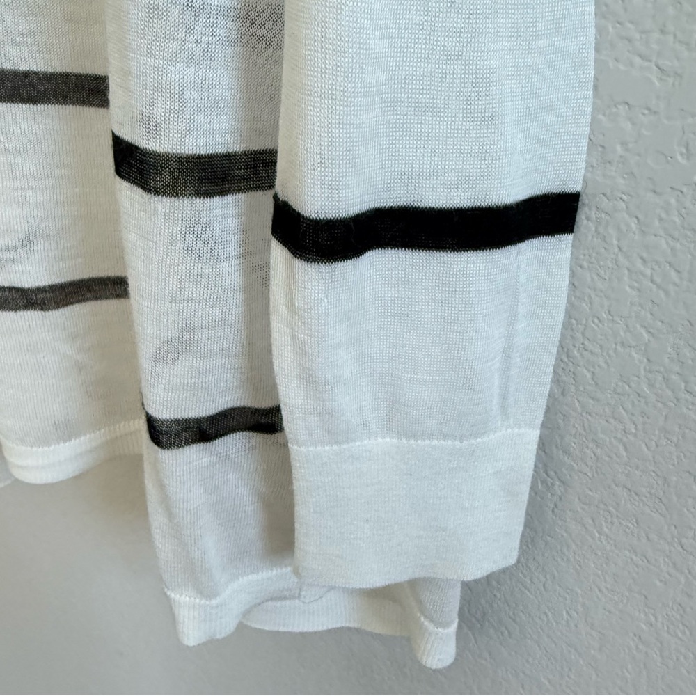 LOFT White Cardigan with Black Stripes XL‎ - Picture 5 of 11